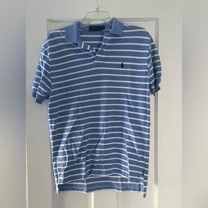 Polo by Ralph Lauren Light Blue and White Striped Polo Shirt